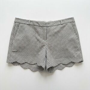 Cynthia Rowley Navy Blue White Polka Dot Scalloped Hem Shorts Womens 12 D1605